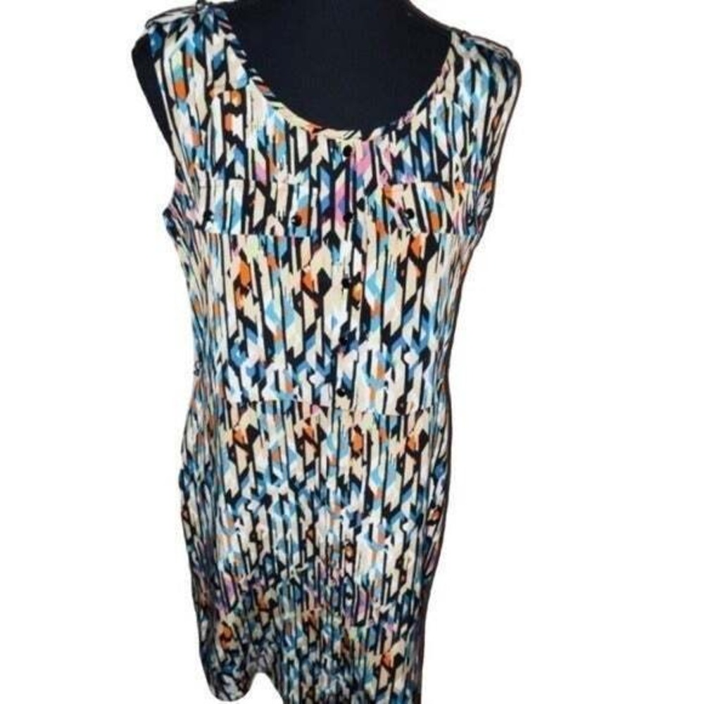 Attention Sleeveless Multi-color Midi Dress